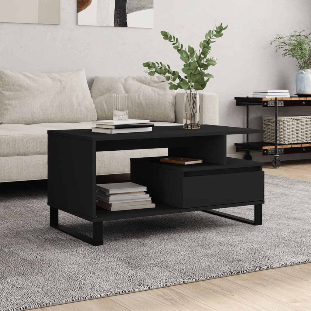 Couchtisch Schwarz 90x49x45 cm Holzwerkstoff - Pazzar.ch
