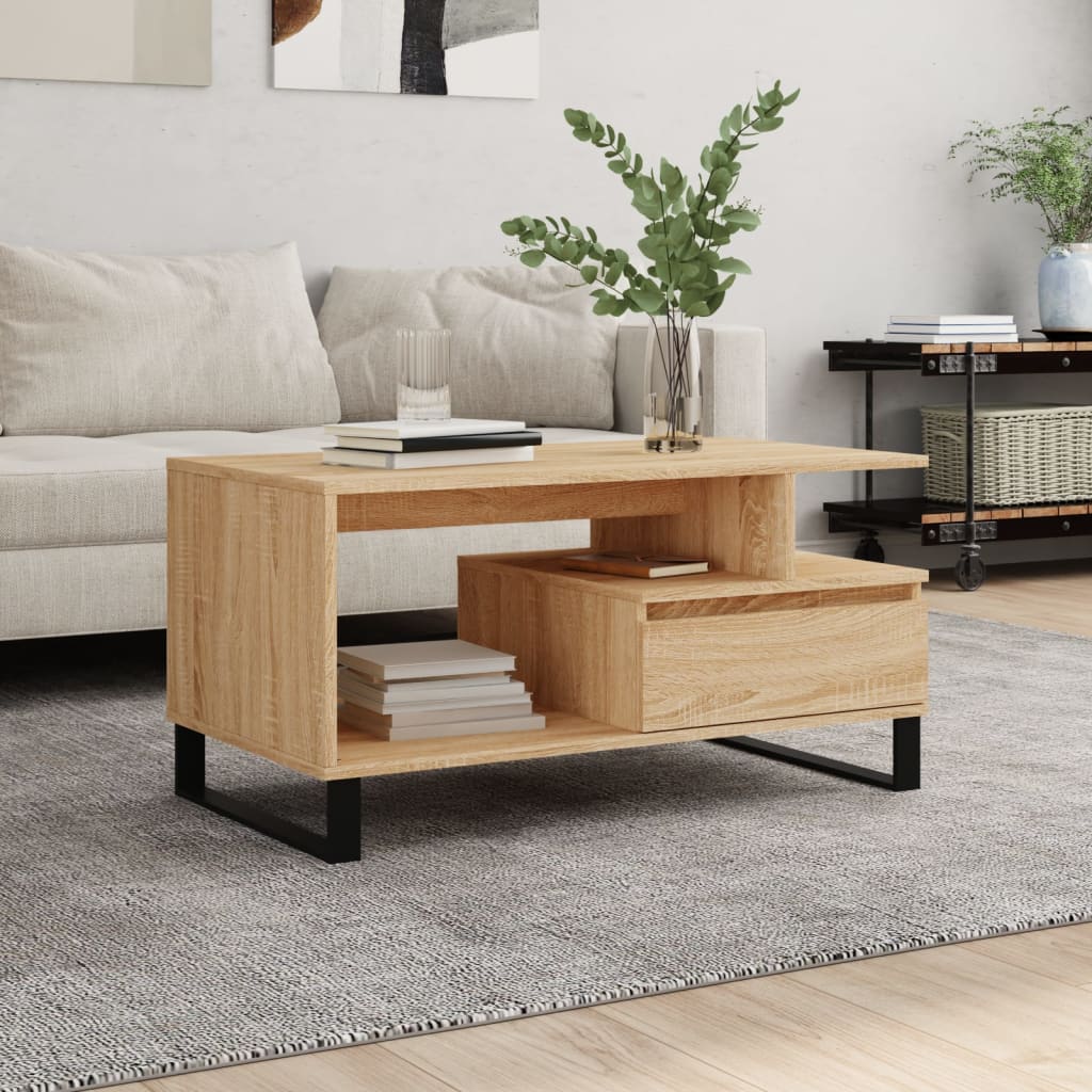 Couchtisch Sonoma-Eiche 90x49x45 cm Holzwerkstoff - Pazzar.ch