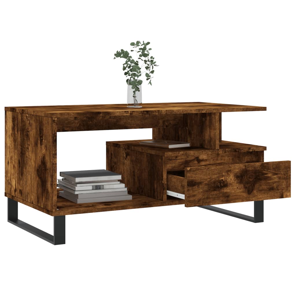 Couchtisch Räuchereiche 90x49x45 cm Holzwerkstoff - Pazzar.ch