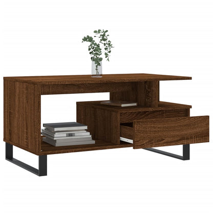 Couchtisch Braun Eichen-Optik 90x49x45 cm Holzwerkstoff - Pazzar.ch