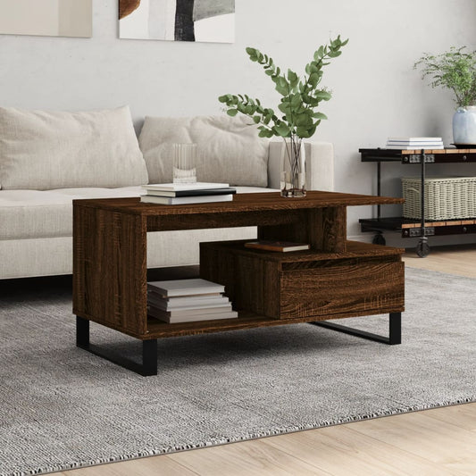 Couchtisch Braun Eichen-Optik 90x49x45 cm Holzwerkstoff - Pazzar.ch