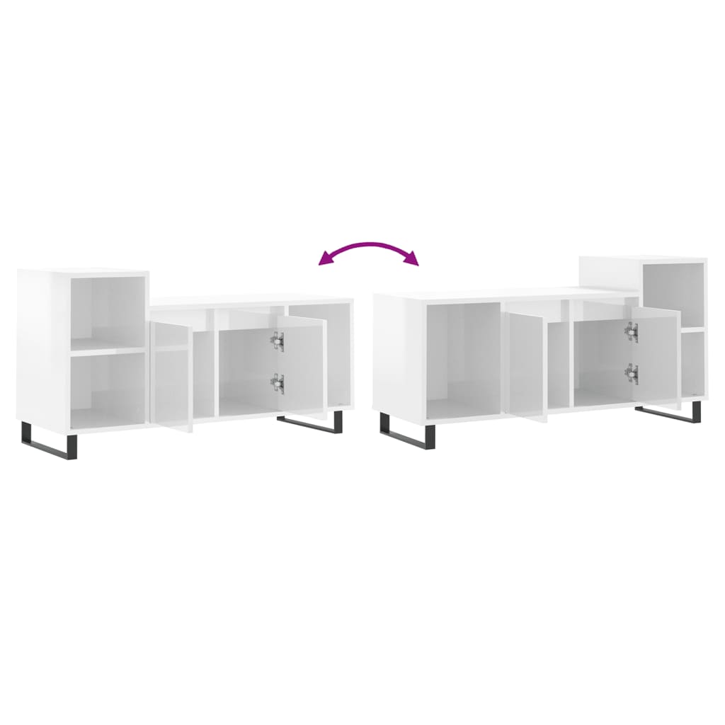 TV-Schrank Hochglanz-Weiß 100x35x55 cm Holzwerkstoff - Pazzar.ch
