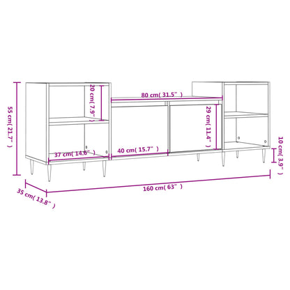 TV-Schrank Hochglanz-Weiß 160x35x55 cm Holzwerkstoff - Pazzar.ch