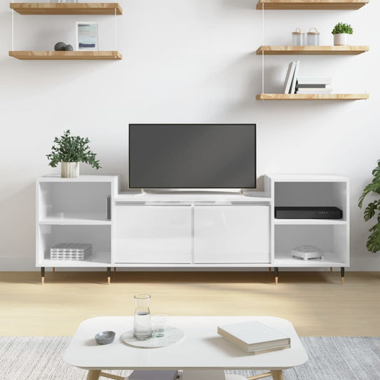 TV-Schrank Hochglanz-Weiß 160x35x55 cm Holzwerkstoff - Pazzar.ch
