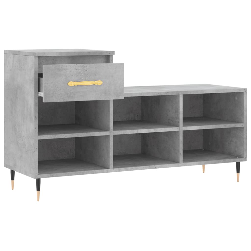 Schuhregal Betongrau 102x36x60 cm Holzwerkstoff - Pazzar.ch