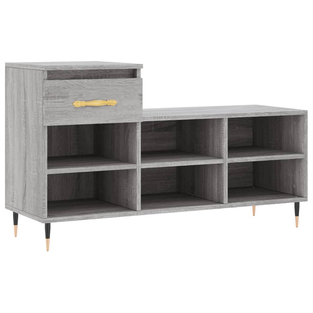 Schuhregal Grau Sonoma 102x36x60 cm Holzwerkstoff - Pazzar.ch