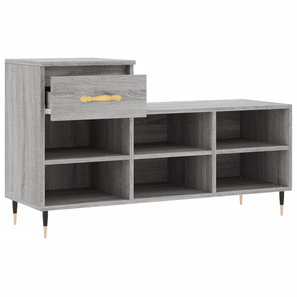 Schuhregal Grau Sonoma 102x36x60 cm Holzwerkstoff - Pazzar.ch