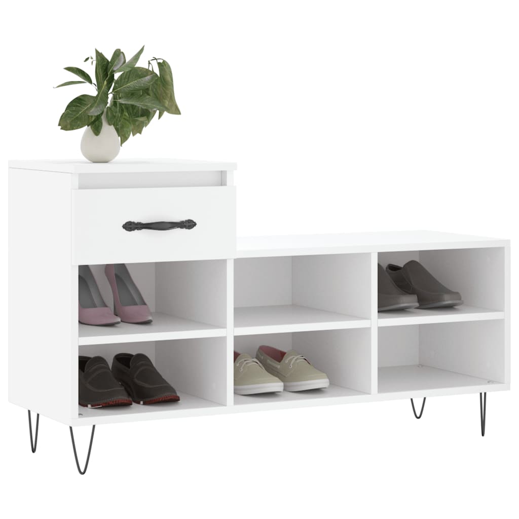 Schuhregal Weiß 102x36x60 cm Holzwerkstoff - Pazzar.ch