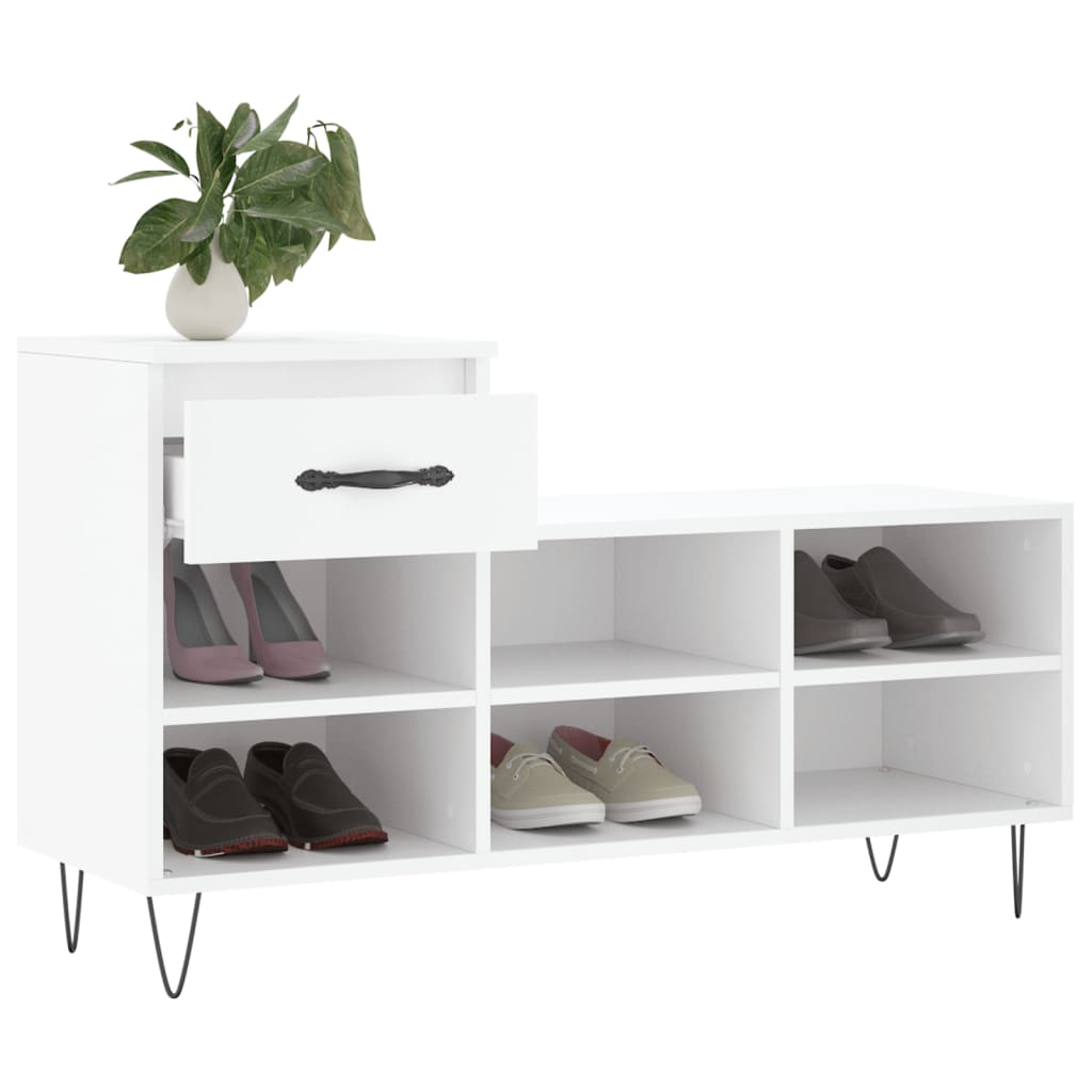 Schuhregal Weiß 102x36x60 cm Holzwerkstoff - Pazzar.ch