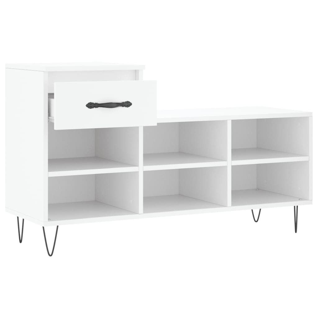 Schuhregal Weiß 102x36x60 cm Holzwerkstoff - Pazzar.ch