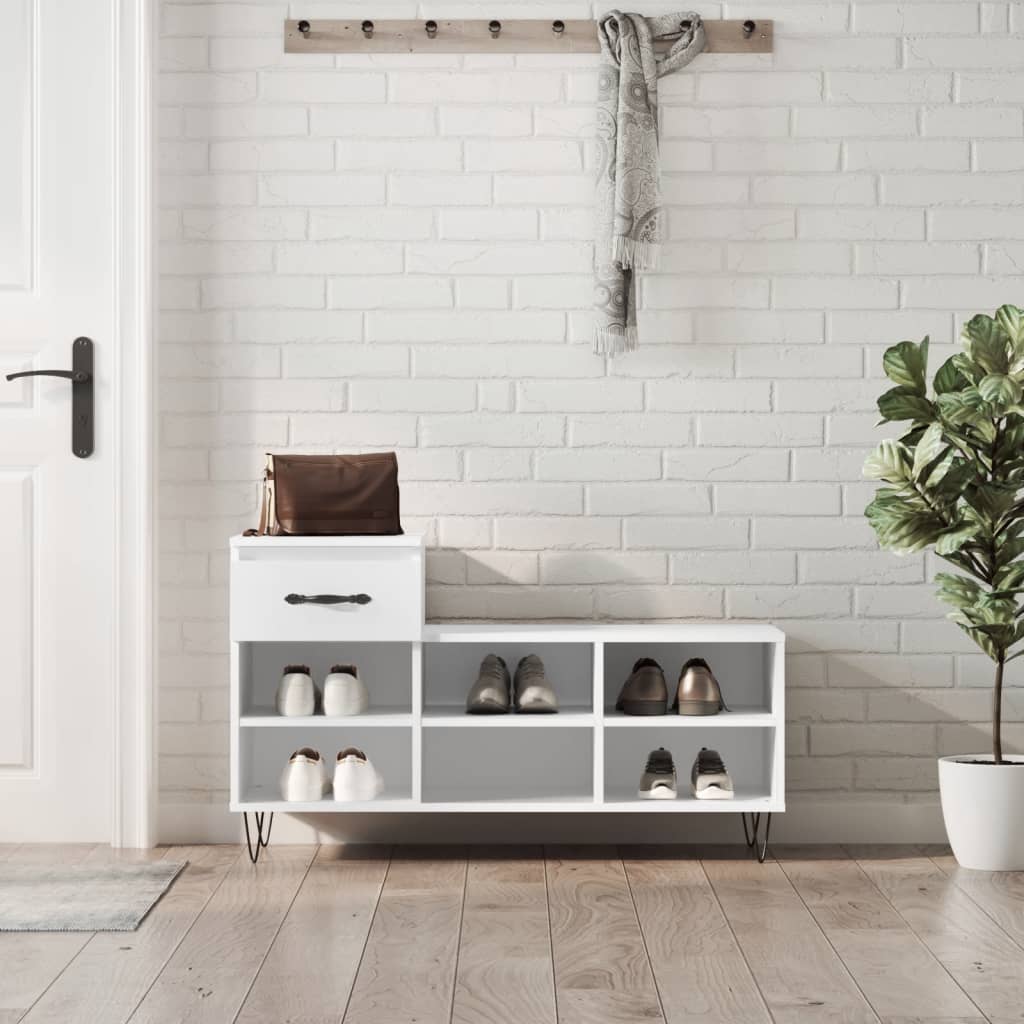 Schuhregal Weiß 102x36x60 cm Holzwerkstoff - Pazzar.ch