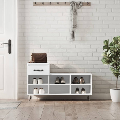 Schuhregal Weiß 102x36x60 cm Holzwerkstoff - Pazzar.ch