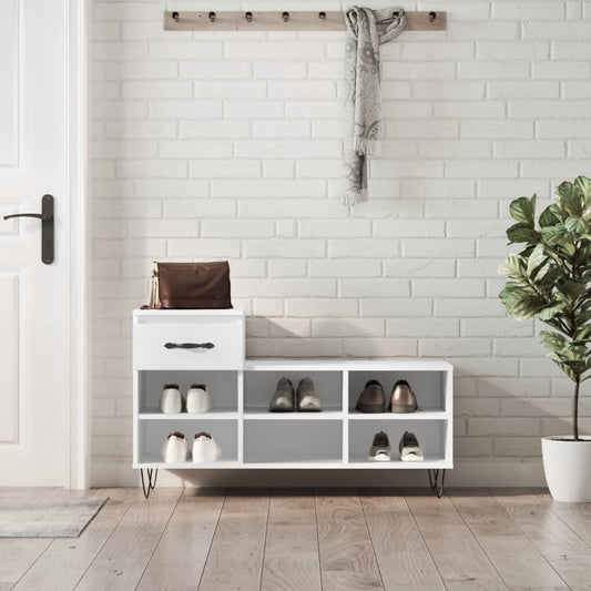 Schuhregal Weiß 102x36x60 cm Holzwerkstoff - Pazzar.ch