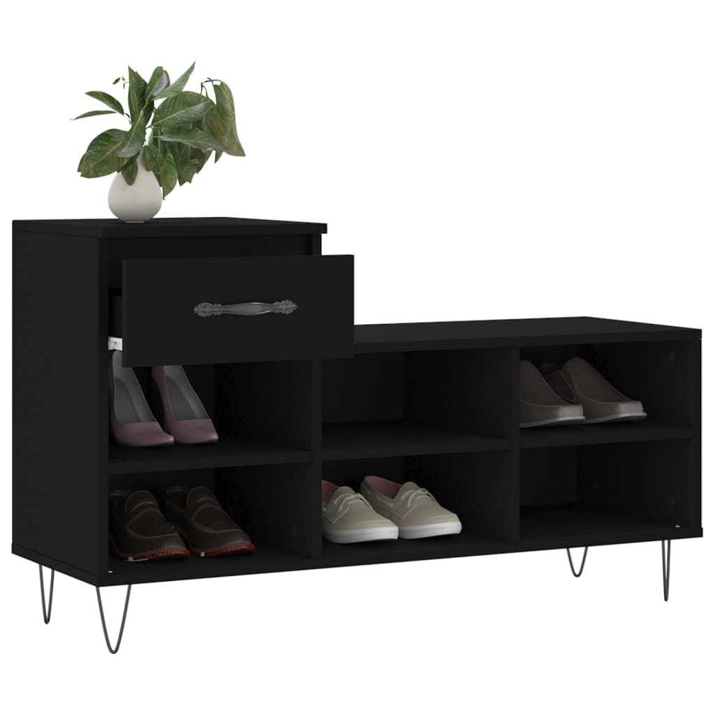 Schuhregal Schwarz 102x36x60 cm Holzwerkstoff - Pazzar.ch
