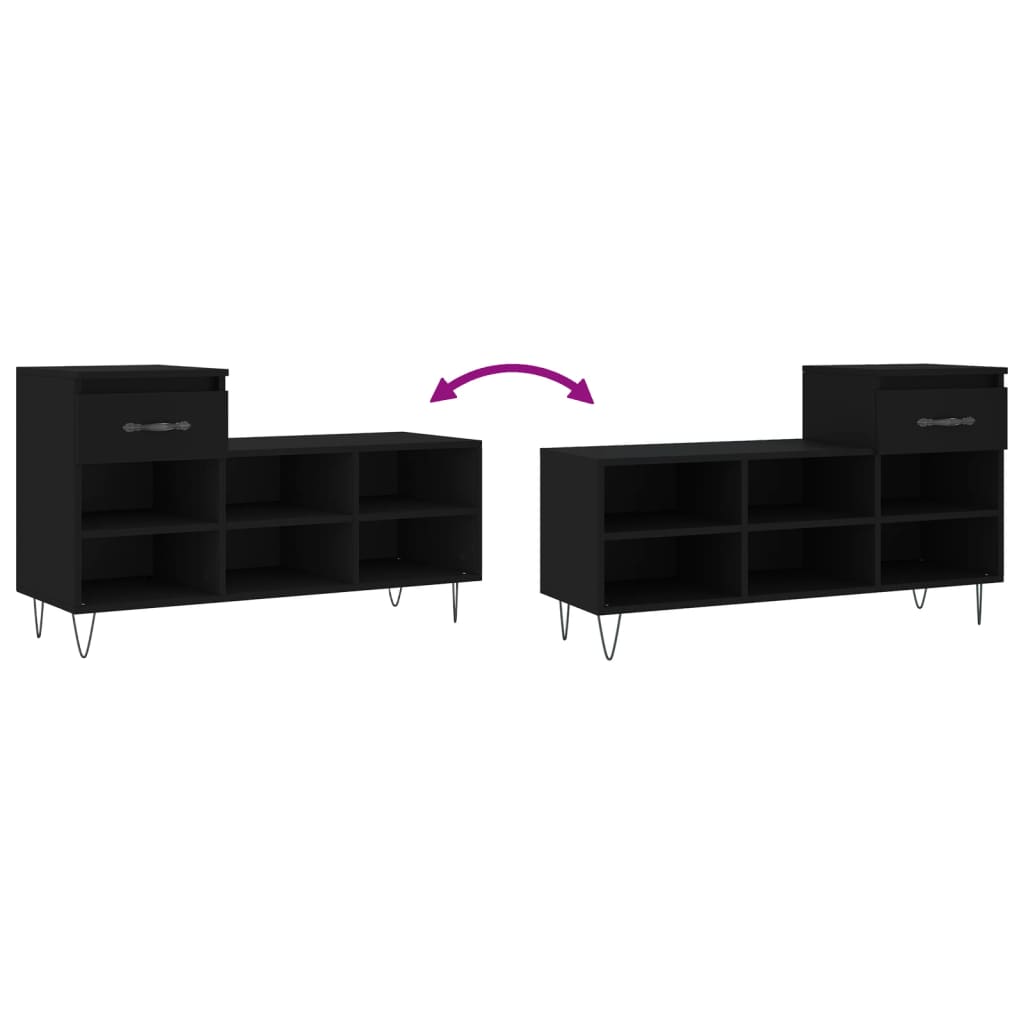 Schuhregal Schwarz 102x36x60 cm Holzwerkstoff - Pazzar.ch