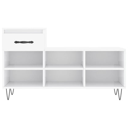 Schuhregal Hochglanz-Weiß 102x36x60 cm Holzwerkstoff - Pazzar.ch