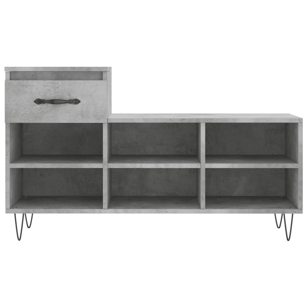 Schuhregal Betongrau 102x36x60 cm Holzwerkstoff - Pazzar.ch