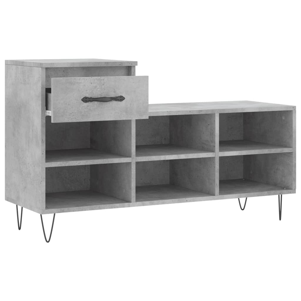 Schuhregal Betongrau 102x36x60 cm Holzwerkstoff - Pazzar.ch