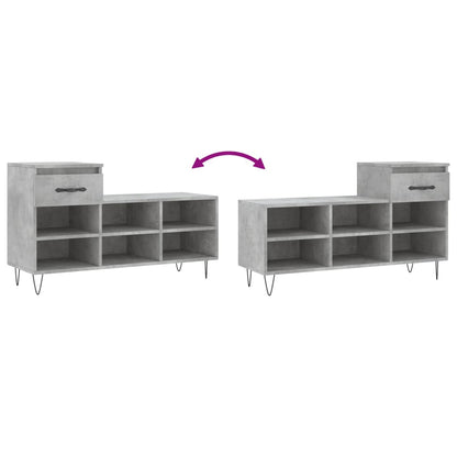 Schuhregal Betongrau 102x36x60 cm Holzwerkstoff - Pazzar.ch