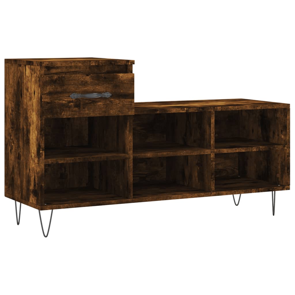 Schuhregal Räuchereiche 102x36x60 cm Holzwerkstoff - Pazzar.ch