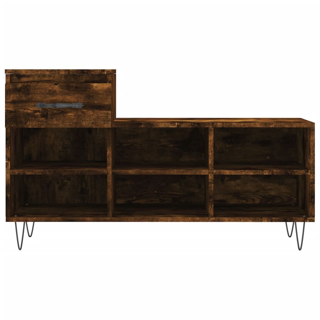 Schuhregal Räuchereiche 102x36x60 cm Holzwerkstoff - Pazzar.ch
