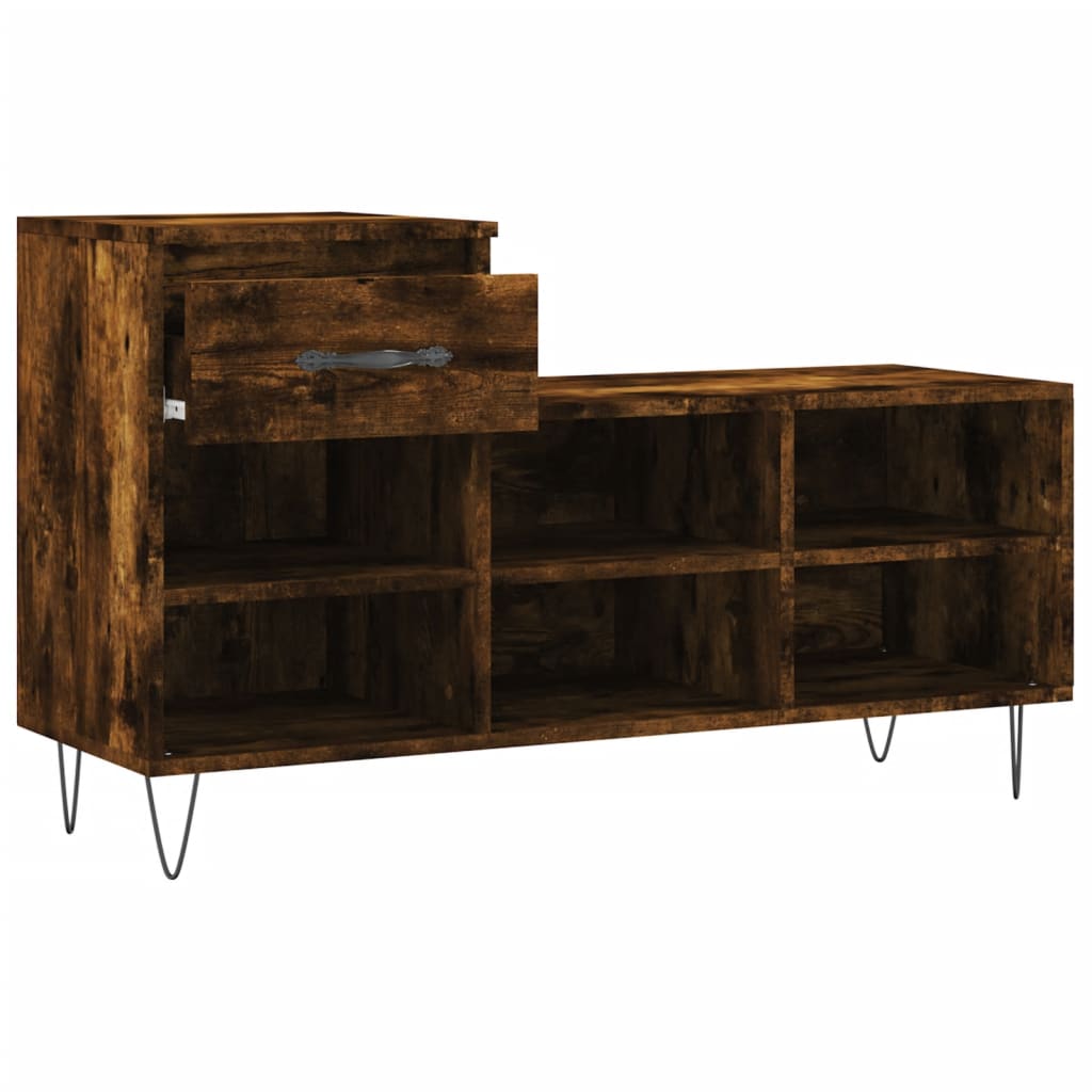Schuhregal Räuchereiche 102x36x60 cm Holzwerkstoff - Pazzar.ch