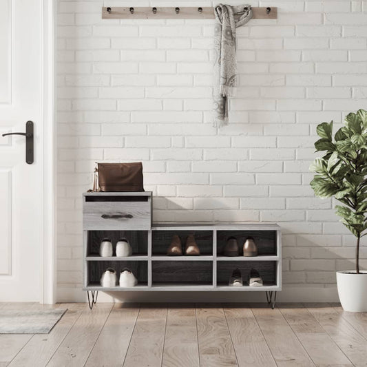 Schuhregal Grau Sonoma 102x36x60 cm Holzwerkstoff - Pazzar.ch