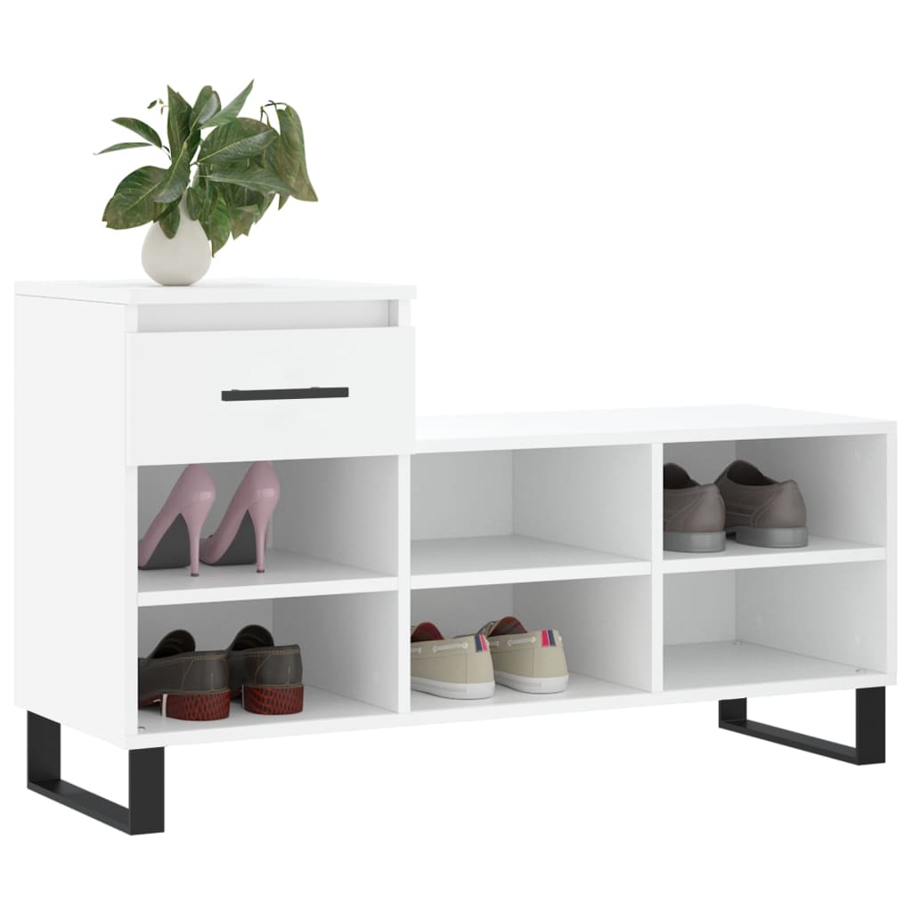 Schuhregal Weiß 102x36x60 cm Holzwerkstoff - Pazzar.ch