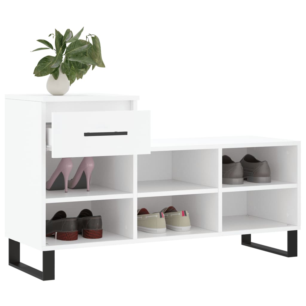 Schuhregal Weiß 102x36x60 cm Holzwerkstoff - Pazzar.ch