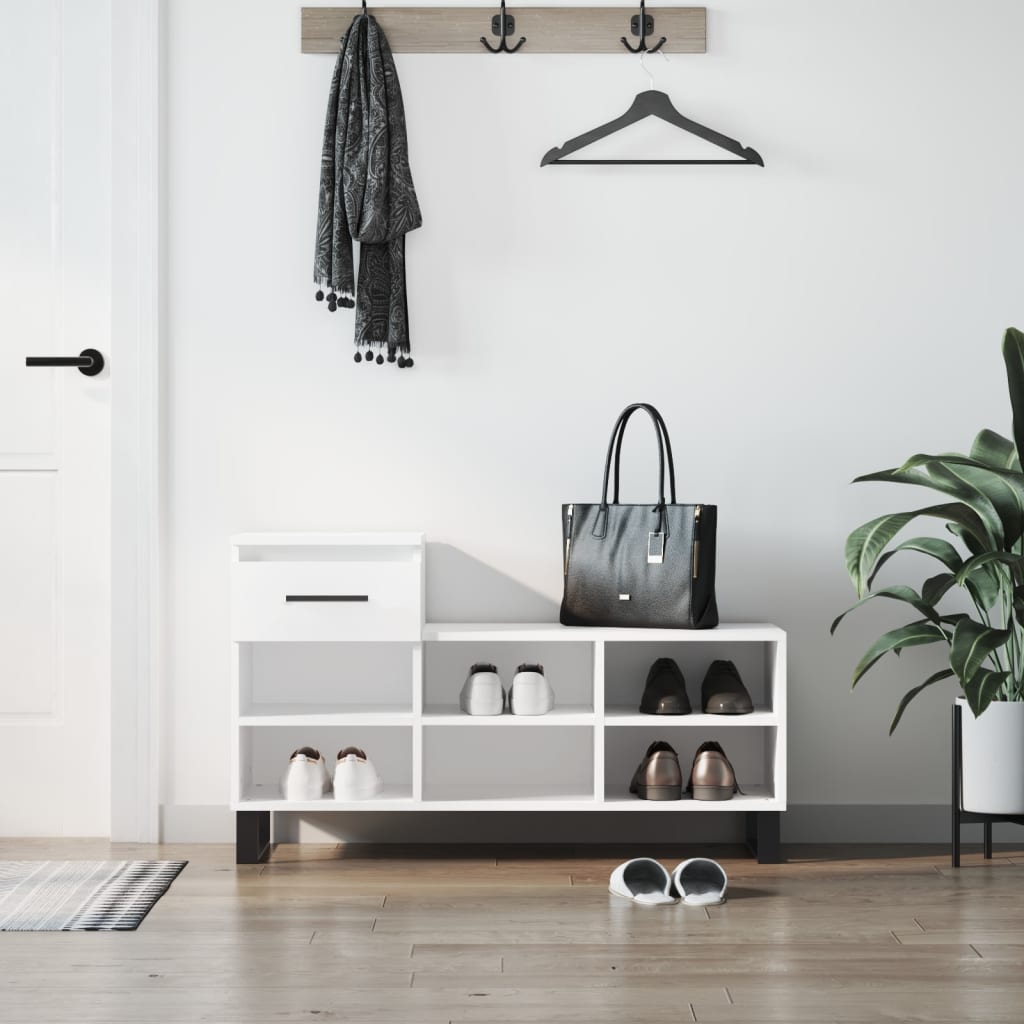 Schuhregal Weiß 102x36x60 cm Holzwerkstoff - Pazzar.ch
