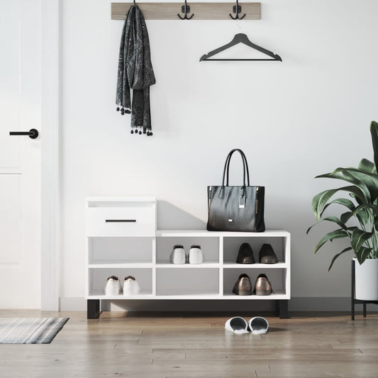 Schuhregal Weiß 102x36x60 cm Holzwerkstoff - Pazzar.ch
