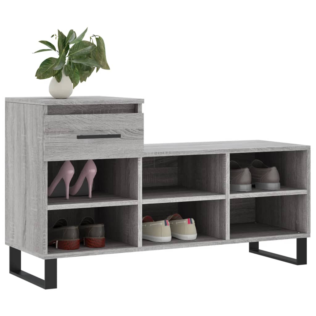 Schuhregal Grau Sonoma 102x36x60 cm Holzwerkstoff - Pazzar.ch