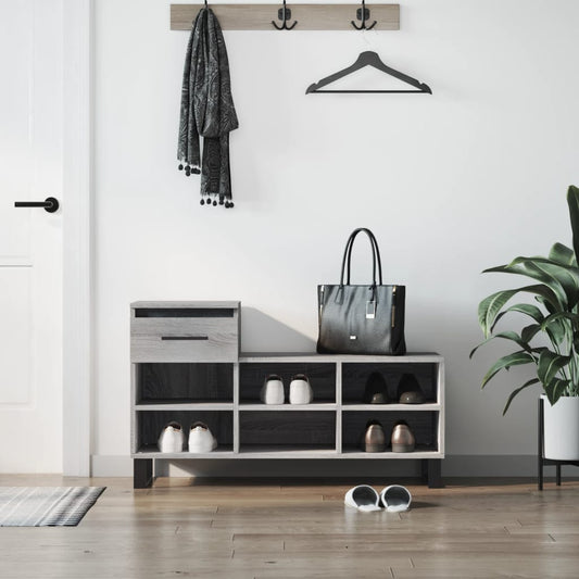 Schuhregal Grau Sonoma 102x36x60 cm Holzwerkstoff - Pazzar.ch