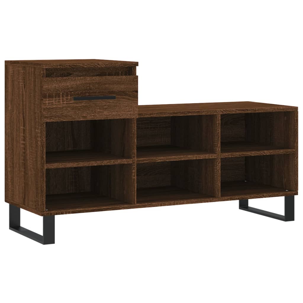 Schuhregal Braun Eichen-Optik 102x36x60 cm Holzwerkstoff - Pazzar.ch