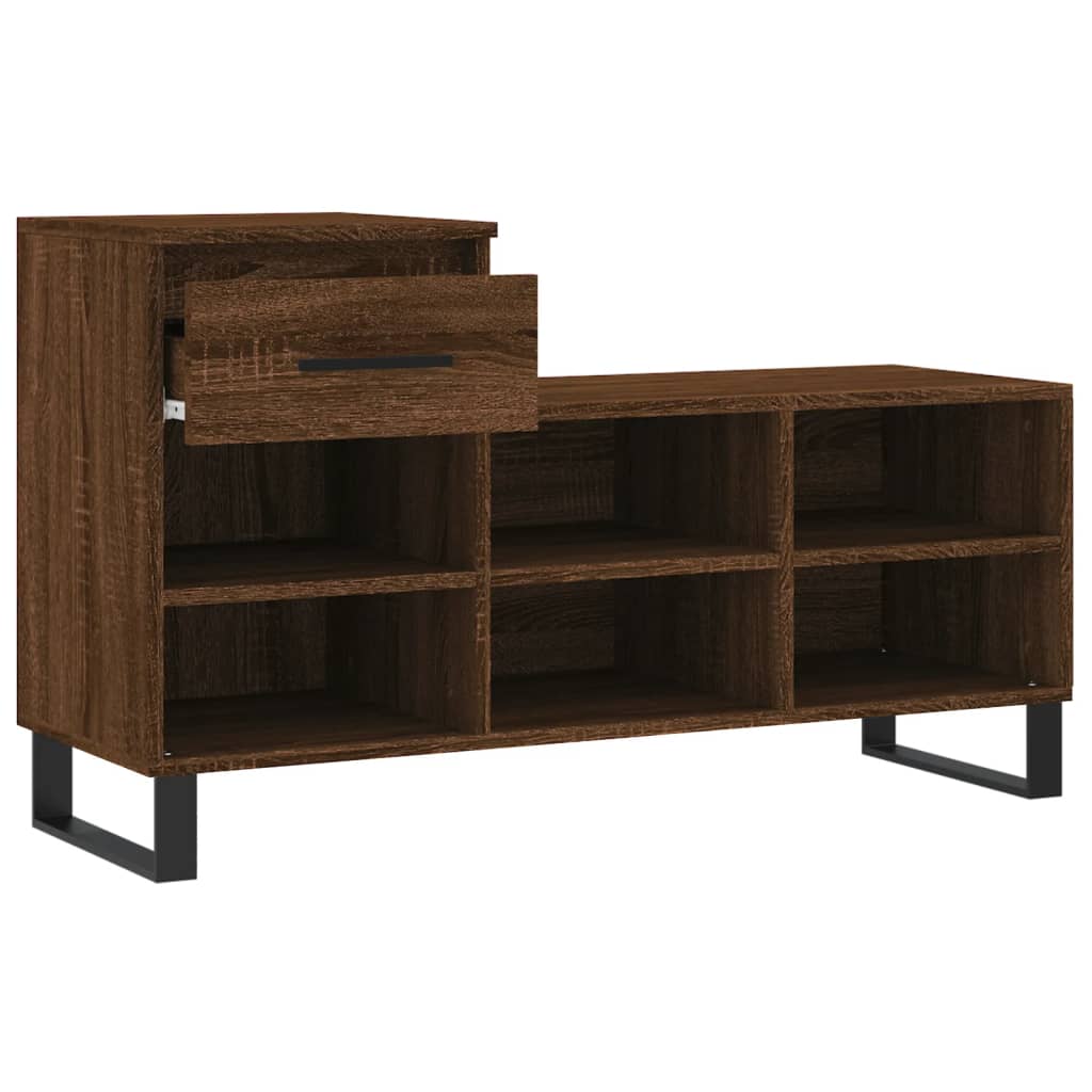 Schuhregal Braun Eichen-Optik 102x36x60 cm Holzwerkstoff - Pazzar.ch