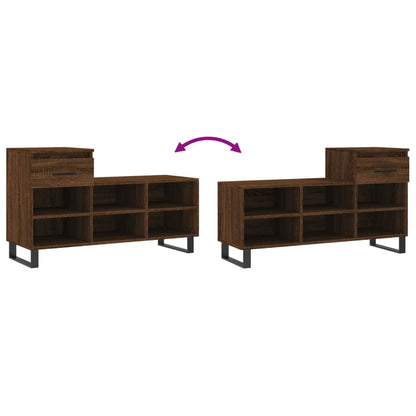 Schuhregal Braun Eichen-Optik 102x36x60 cm Holzwerkstoff - Pazzar.ch