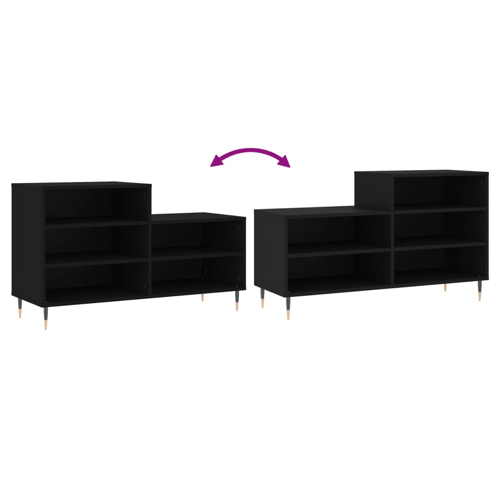 Schuhregal Schwarz 102x36x60 cm Holzwerkstoff - Pazzar.ch