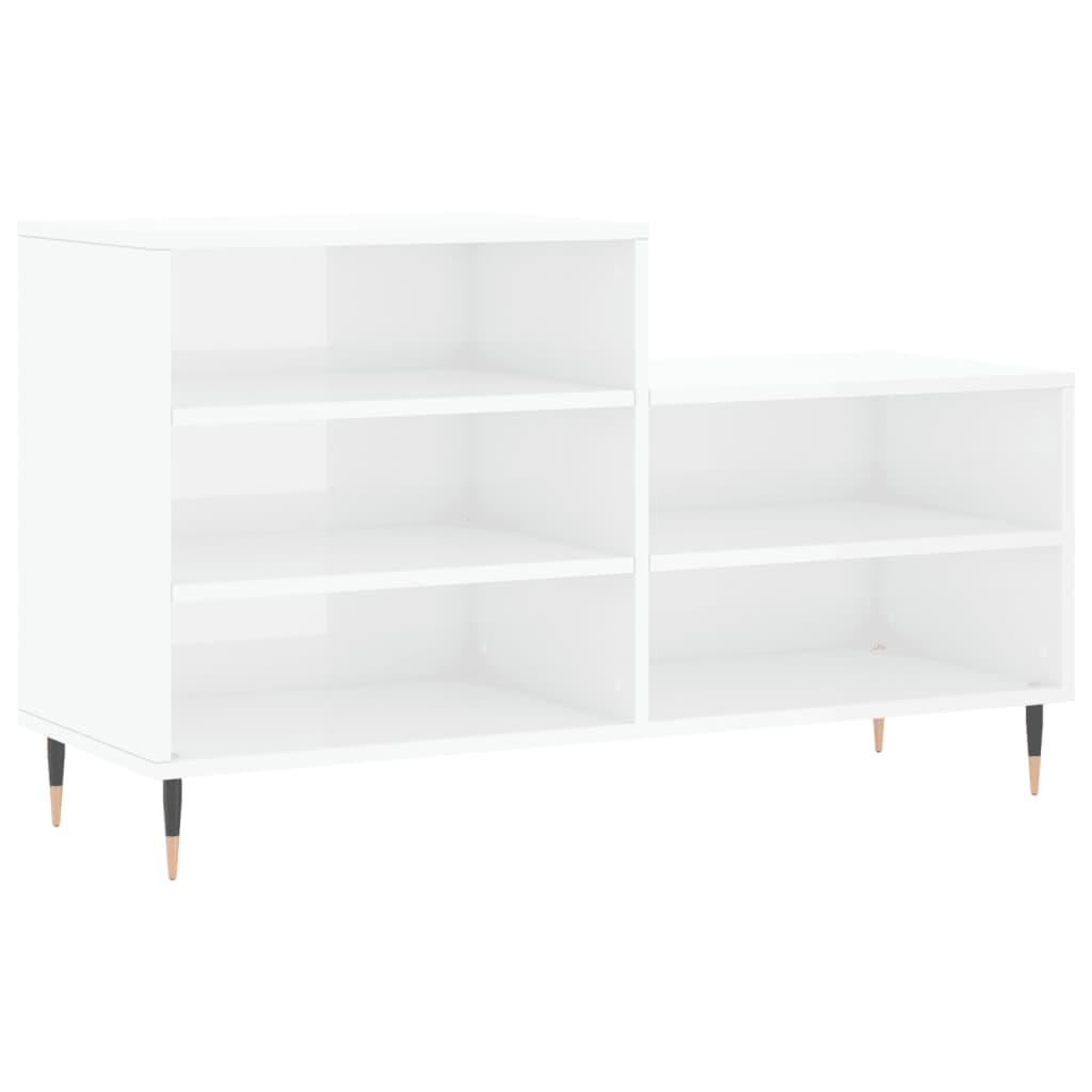 Schuhregal Hochglanz-Weiß 102x36x60 cm Holzwerkstoff - Pazzar.ch