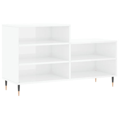 Schuhregal Hochglanz-Weiß 102x36x60 cm Holzwerkstoff - Pazzar.ch