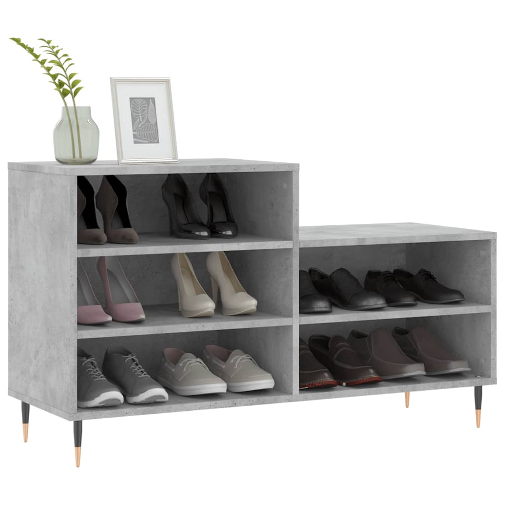 Schuhregal Betongrau 102x36x60 cm Holzwerkstoff - Pazzar.ch