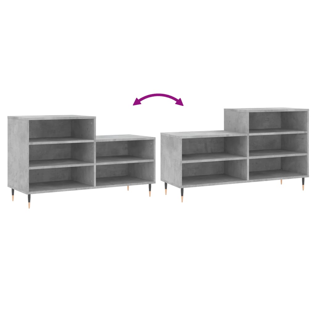 Schuhregal Betongrau 102x36x60 cm Holzwerkstoff - Pazzar.ch