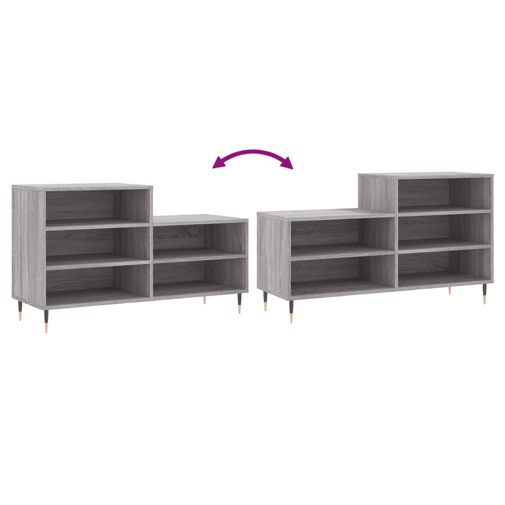 Schuhregal Grau Sonoma 102x36x60 cm Holzwerkstoff - Pazzar.ch