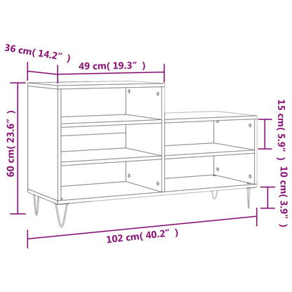 Schuhregal Weiß 102x36x60 cm Holzwerkstoff - Pazzar.ch
