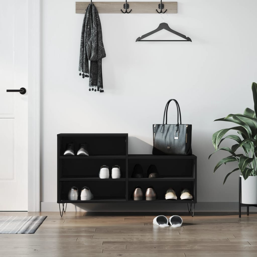 Schuhregal Schwarz 102x36x60 cm Holzwerkstoff - Pazzar.ch