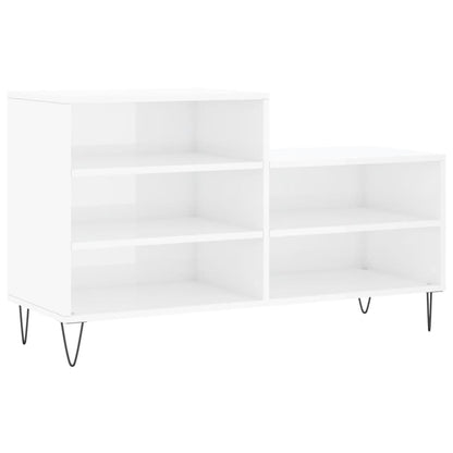 Schuhregal Hochglanz-Weiß 102x36x60 cm Holzwerkstoff - Pazzar.ch