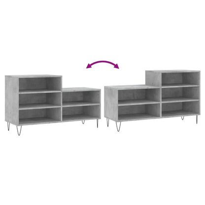 Schuhregal Betongrau 102x36x60 cm Holzwerkstoff - Pazzar.ch