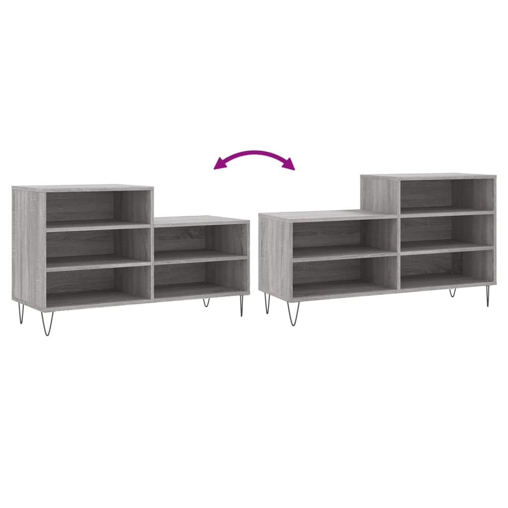 Schuhregal Grau Sonoma 102x36x60 cm Holzwerkstoff - Pazzar.ch
