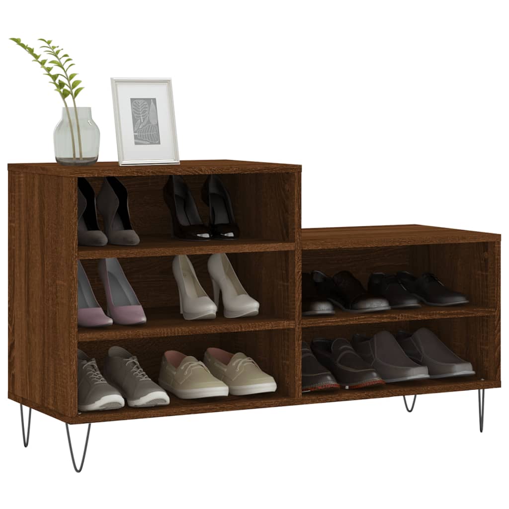 Schuhregal Braun Eichen-Optik 102x36x60 cm Holzwerkstoff - Pazzar.ch