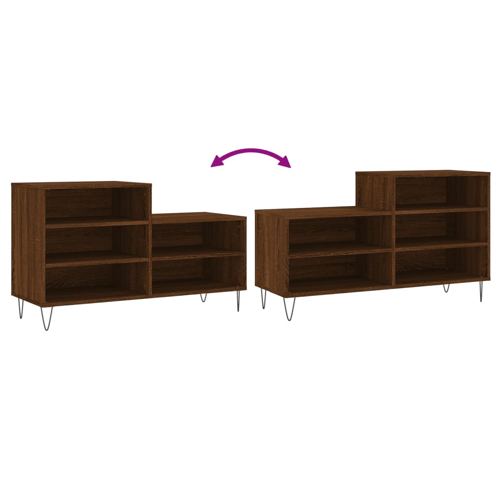 Schuhregal Braun Eichen-Optik 102x36x60 cm Holzwerkstoff - Pazzar.ch