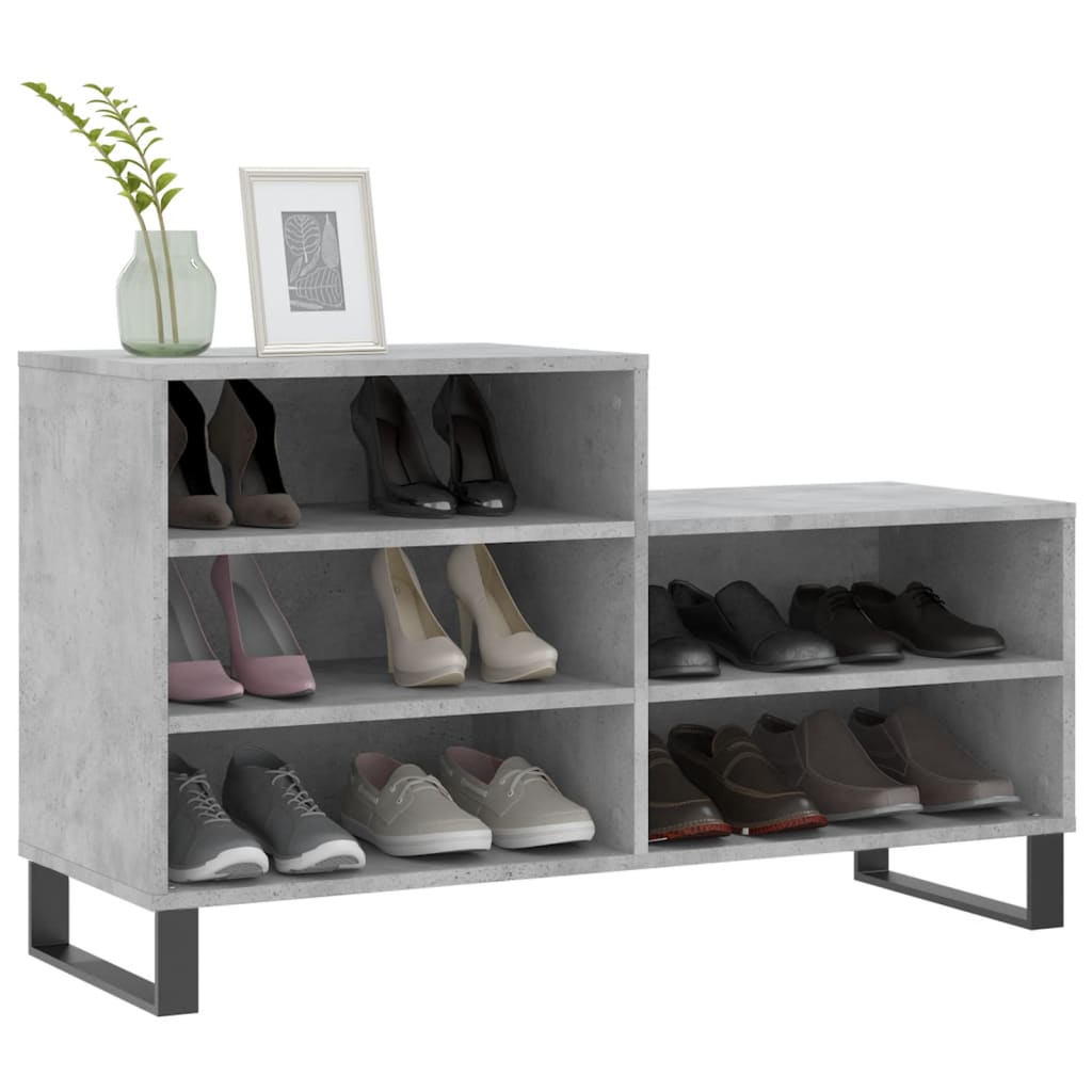 Schuhregal Betongrau 102x36x60 cm Holzwerkstoff - Pazzar.ch
